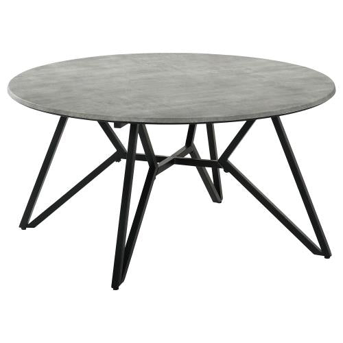 Hadi Round SmartTop™ Coffee Table Cement and Gunmetal