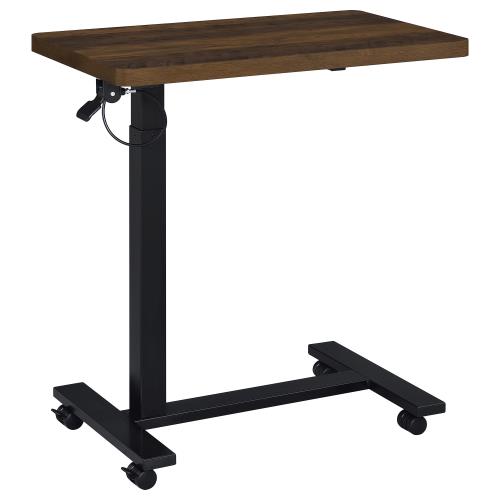 Westpark Pneumatic Adjustable C-Shape Side Table with Casters Dark Pine
