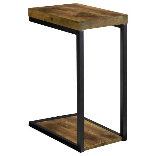 Beck Engineered Wood C-Shape Sofa Side Table Rustic Nutmeg