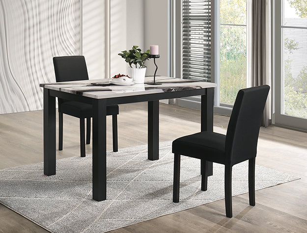 Resia Dining Faux Mbl Brown - 3Pc