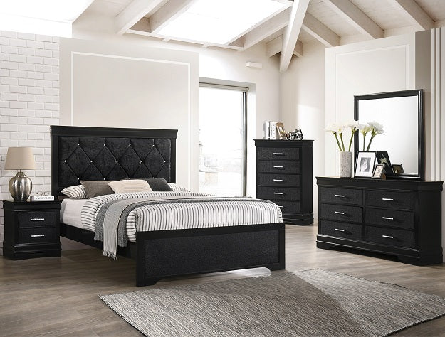 Amalia Black 5-Piece Bedroom Set by Crown Mark