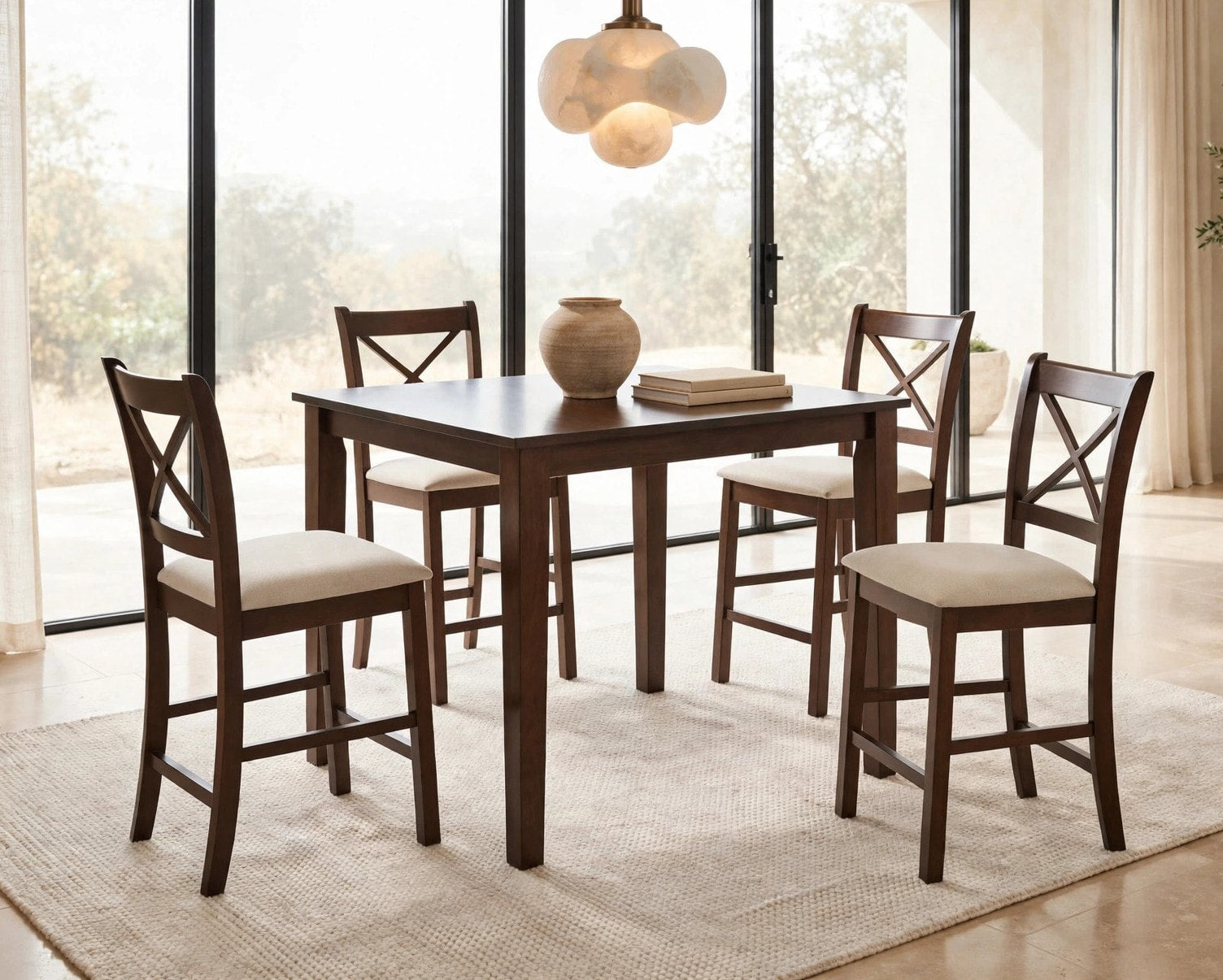 Tahoe - Beige - Pub Table + 4 Chairs