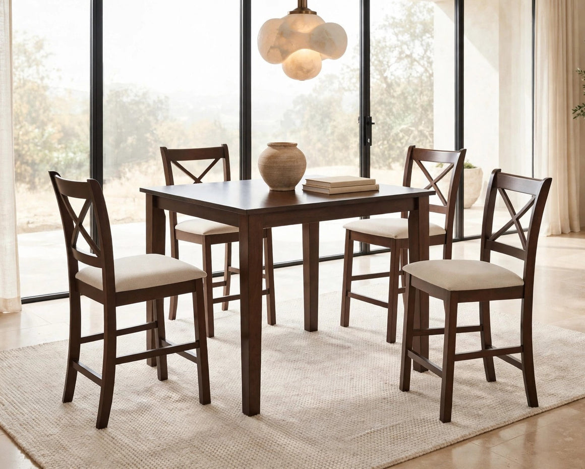 Tahoe - Beige - Pub Table + 4 Chairs