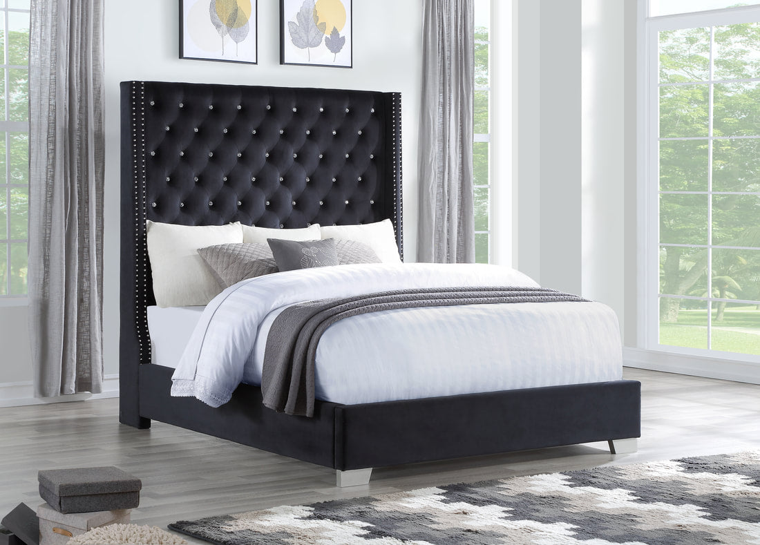 HH328 Black Diamond Bed Tufted 6ft