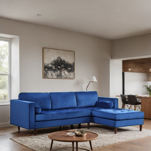 Roxy Sofa Chaise - Blue Velvet