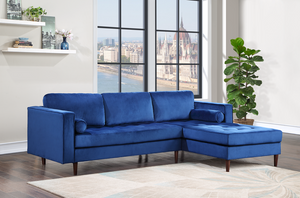 Roxy Sofa Chaise - Blue Velvet