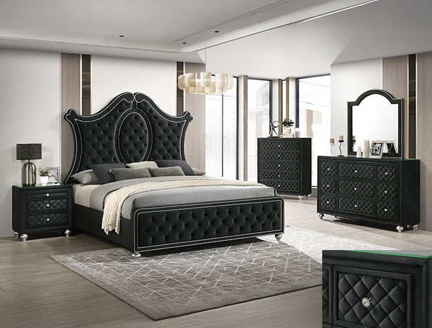 Cameo Black 5-Piece Bedroom Set by Crown Mark