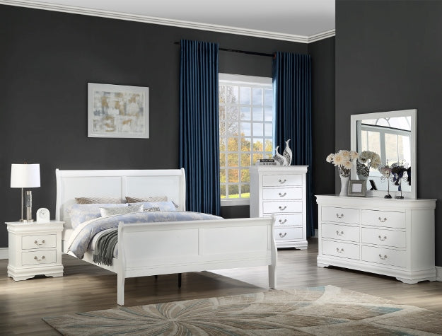Louis Philip White 5-Piece Bedroom Set by Crown Mark