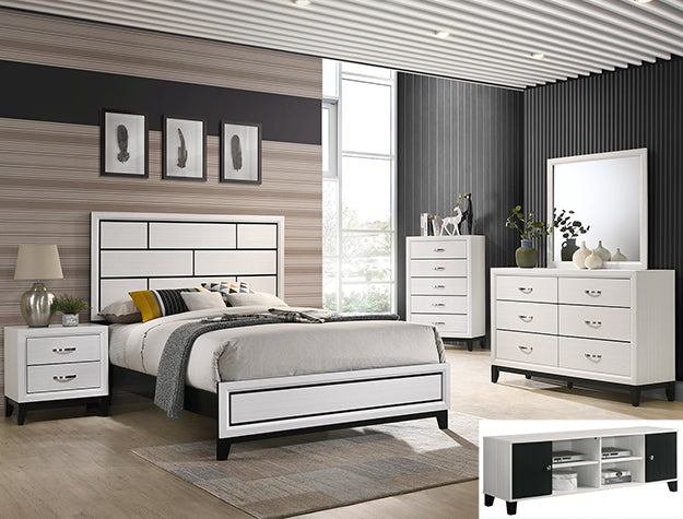 Akerson Chalk 5-Piece Bedroom Set by Crown Mark