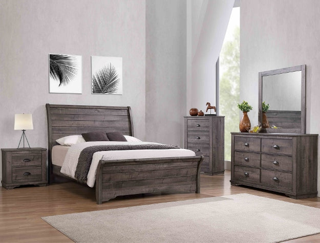 Coralee Gray 5-Piece Bedroom Set by Crown Mark