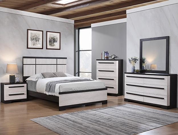 Remington Chalk/Ebony 5-Piece Bedroom Set by Crown Mark