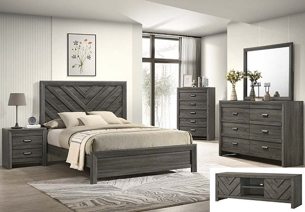 Valor Gray 5-Piece Bedroom Set by Crown Mark