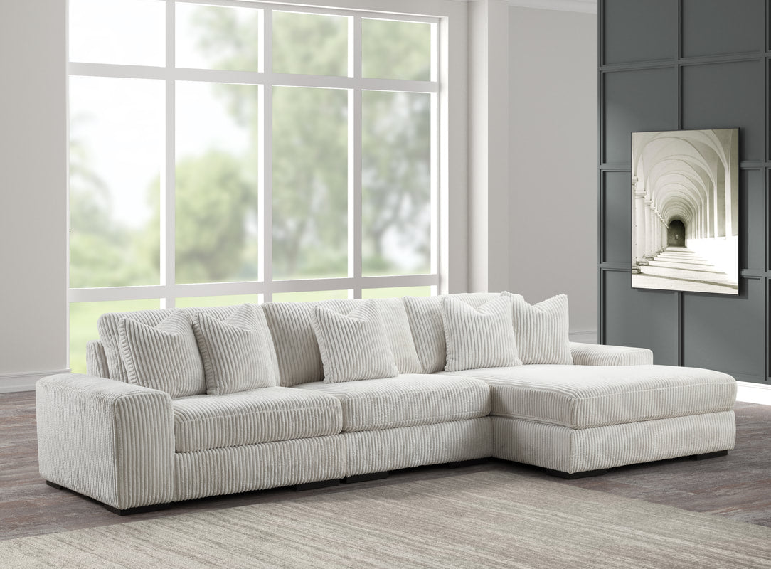 Sunday 3 piece sectional RAF Chaise - Beige