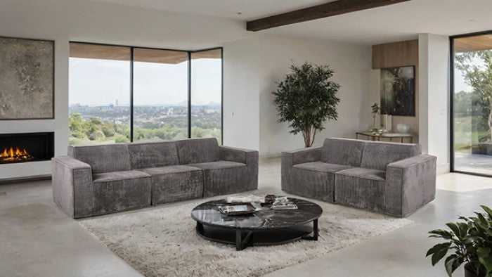 Kimara Sofa & Loveseat Set - Dark Gray