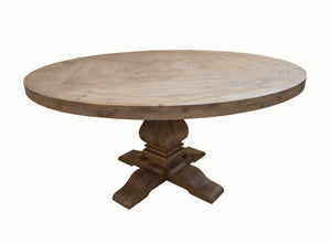 Florence Round Dining Table - Rustic Smoke