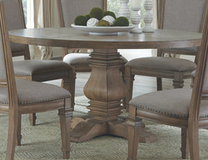Florence Round Dining Table - Rustic Smoke