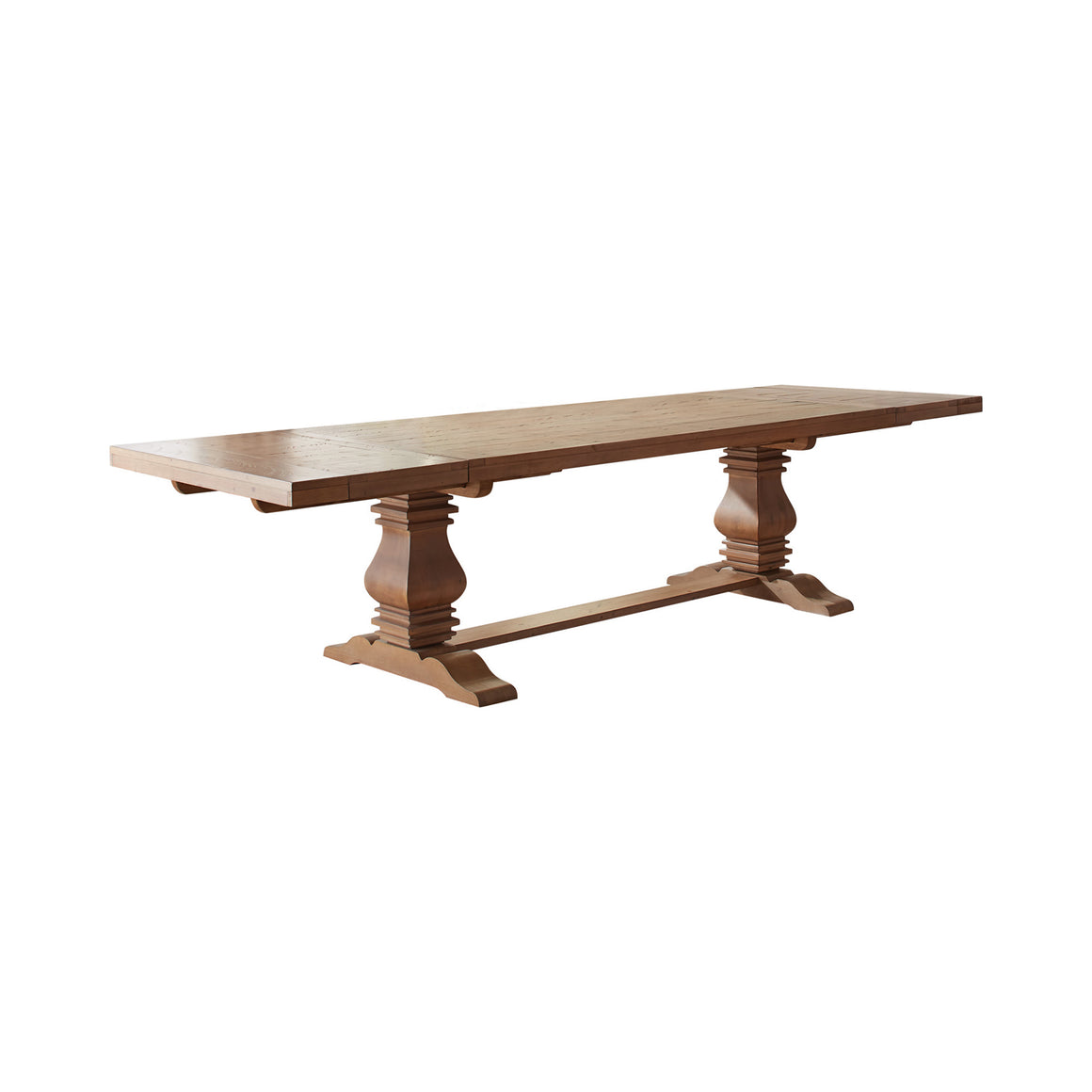Florence Double Pedestal Dining Table - Rustic Smoke