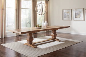 Florence Double Pedestal Dining Table - Rustic Smoke