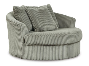 Lindyn Oversized Swivel Accent Chair - Fog