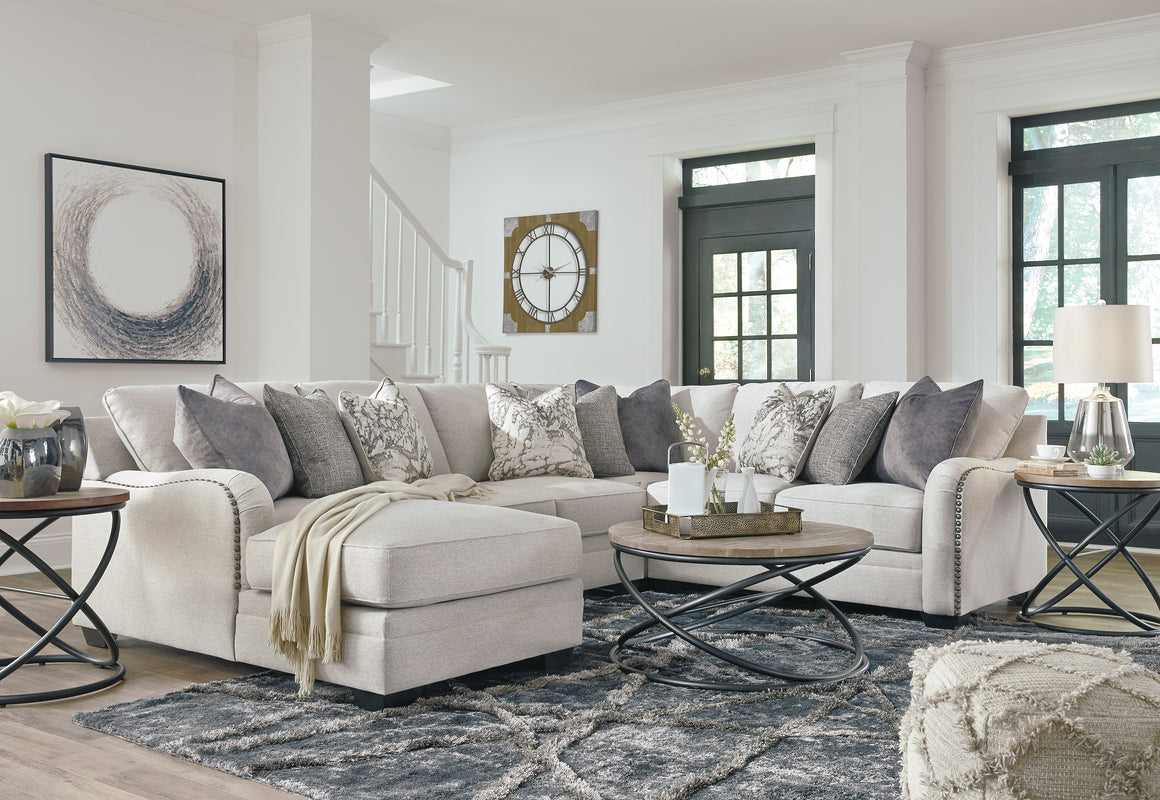 Dellara 4-Piece Sectional with LAF Chaise - Chalk