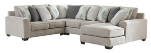 Ardsley 4-Piece Sectional with RAF Chaise - Pewter