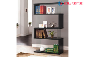 Emelle 4-tier Bookcase - Black & Clear