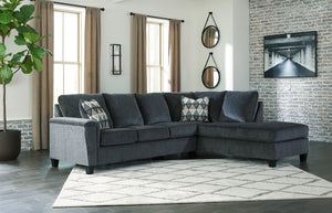 Abinger 2-Piece Sectional with RAF Chaise - Smoke