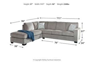 Altari 2-Piece Sectional with LAF Chaise - Alloy