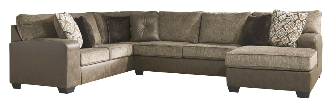Abalone Right Chaise Sectional - Chocolate