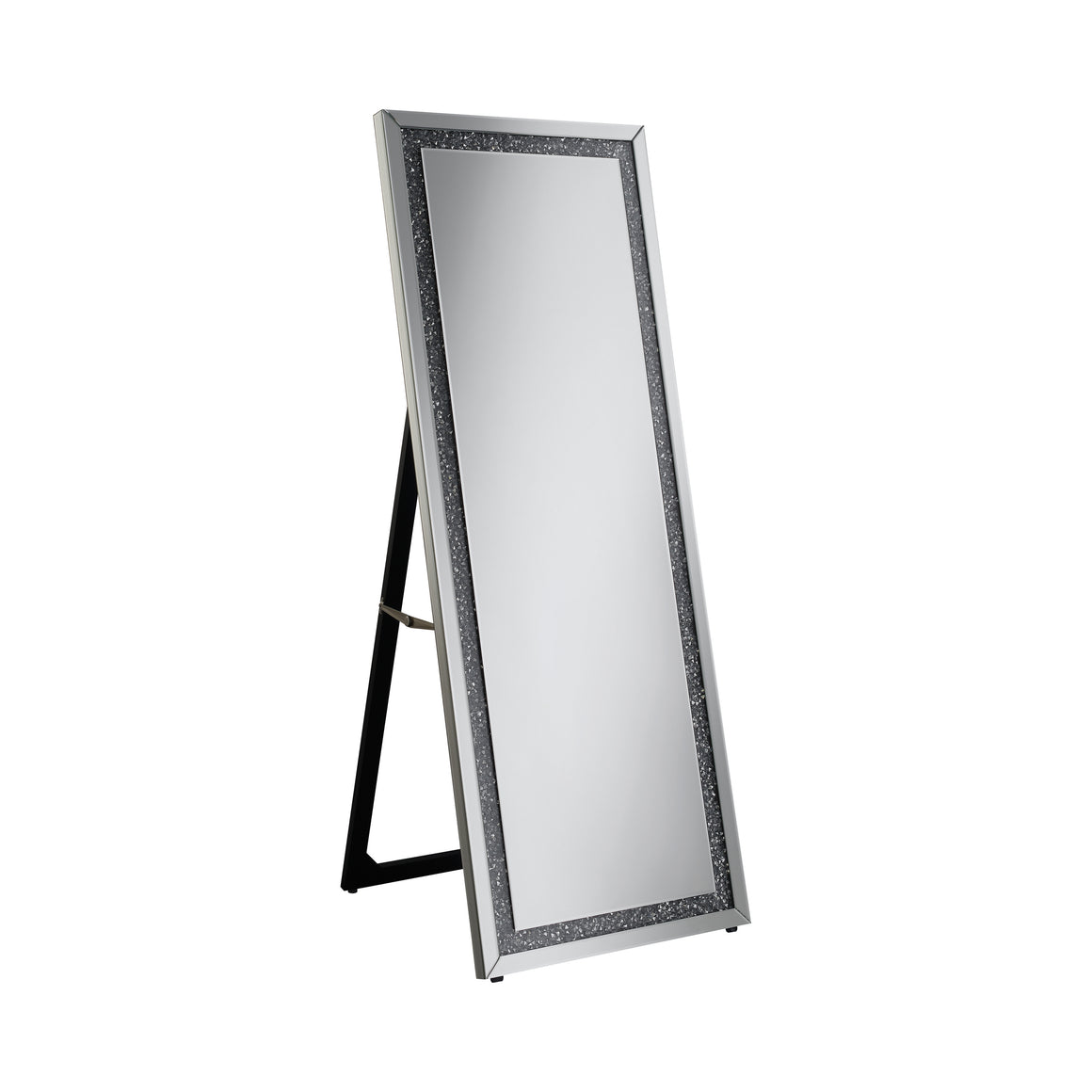 Novak Rectangular Cheval Floor Mirror - Silver