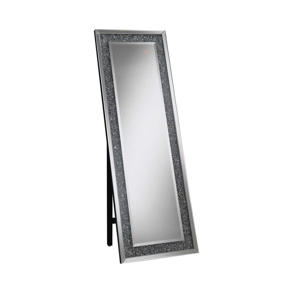 Carisi Rectangular Standing Mirror with LED Lighting - Silver