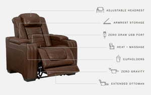 Backtrack Power Recliner - Chocolate