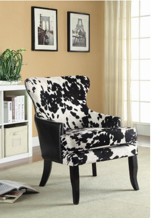 Trea Cowhide Print Accent Chair - Black & White