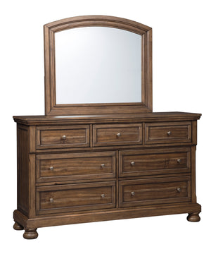 Flynnter Dresser and Mirror - Medium Brown