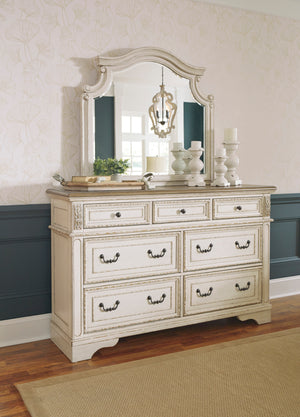 Realyn Dresser and Mirror - Anique White