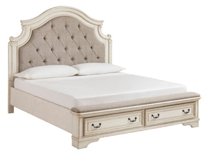 Realyn Queen Upholstered Bed - Antique White