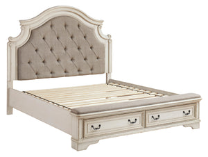 Realyn Queen Upholstered Bed - Antique White
