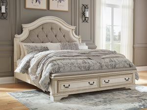 Realyn King Upholstered Bed - Antique White
