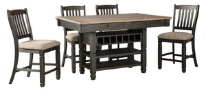 Tyler Creek Counter Height Dining Table and 4 Barstools - Black/Gray
