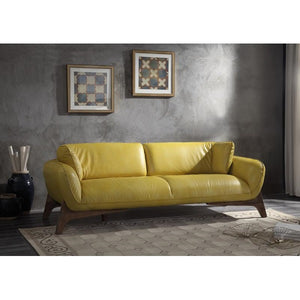 Pesach Sofa - Mustard Leather
