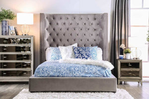 Mirabelle Upholstered Bed - Gray