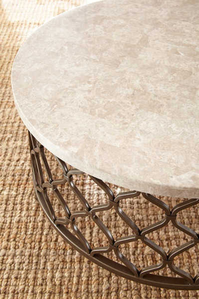 Roland Cocktail Table - White/Bronze