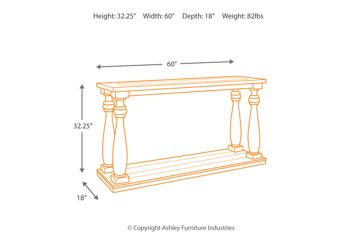 Mallacar Sofa/Console Table - Black Finish