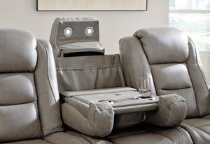 The Man-Den Power Reclining Sofa, Loveseat & Chair - Gray Leather