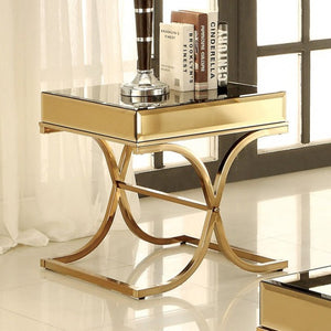 Sundance End Table - Brass/Mirror