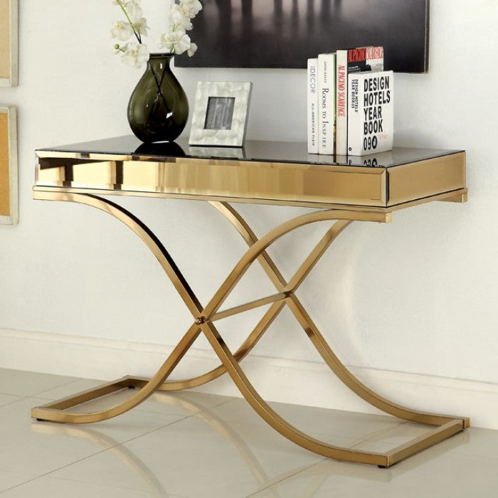 Sundance Sofa Table - Brass/Mirror