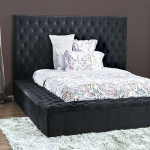 Davida Platform Storage Bed - Dark Gray Velvet