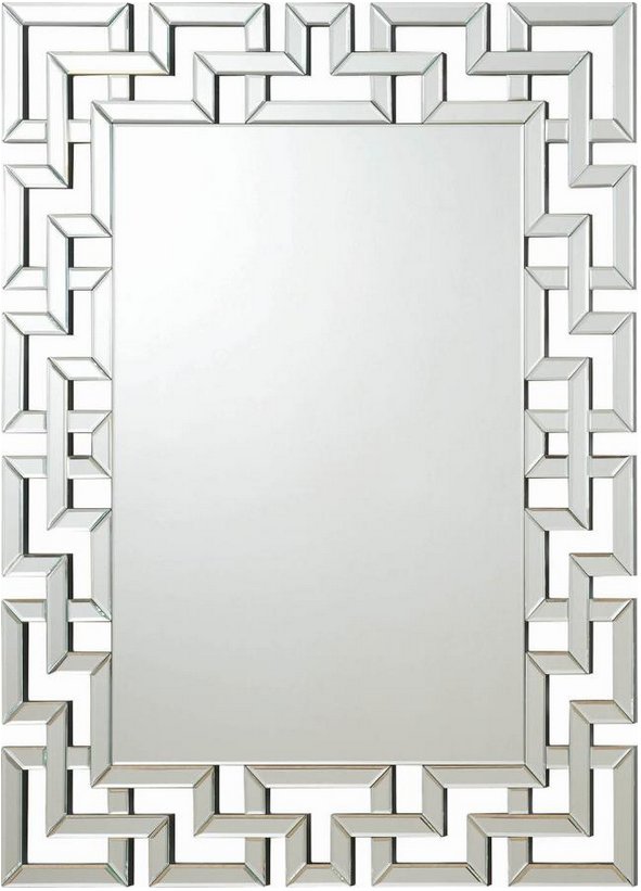 Forman Interlocking Greek Frameless Wall Mirror - Silver