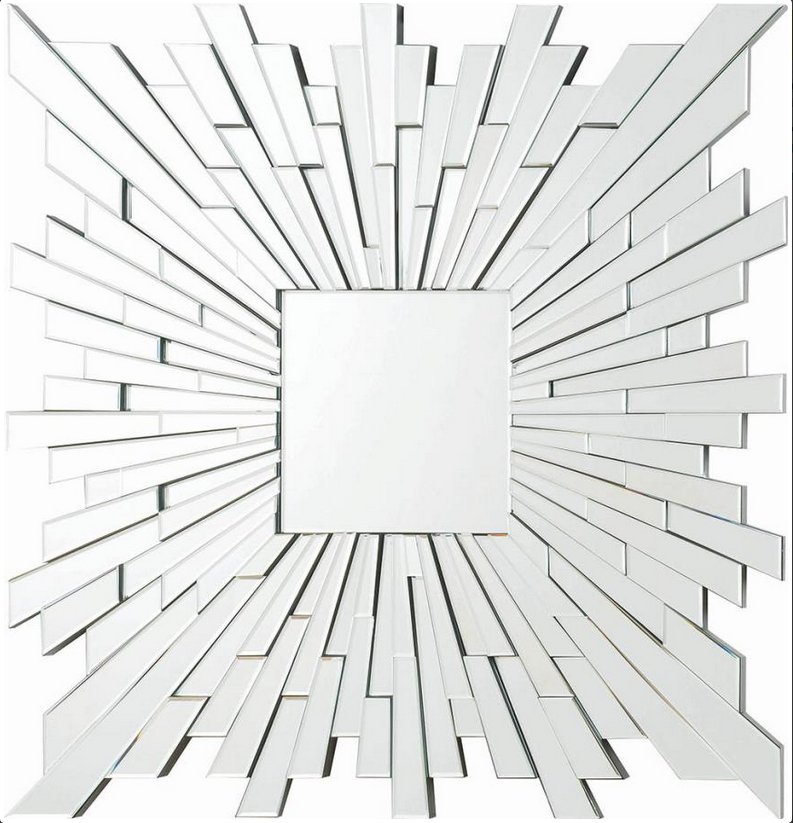 Brantley Square Sunburst Wall Mirror - Silver